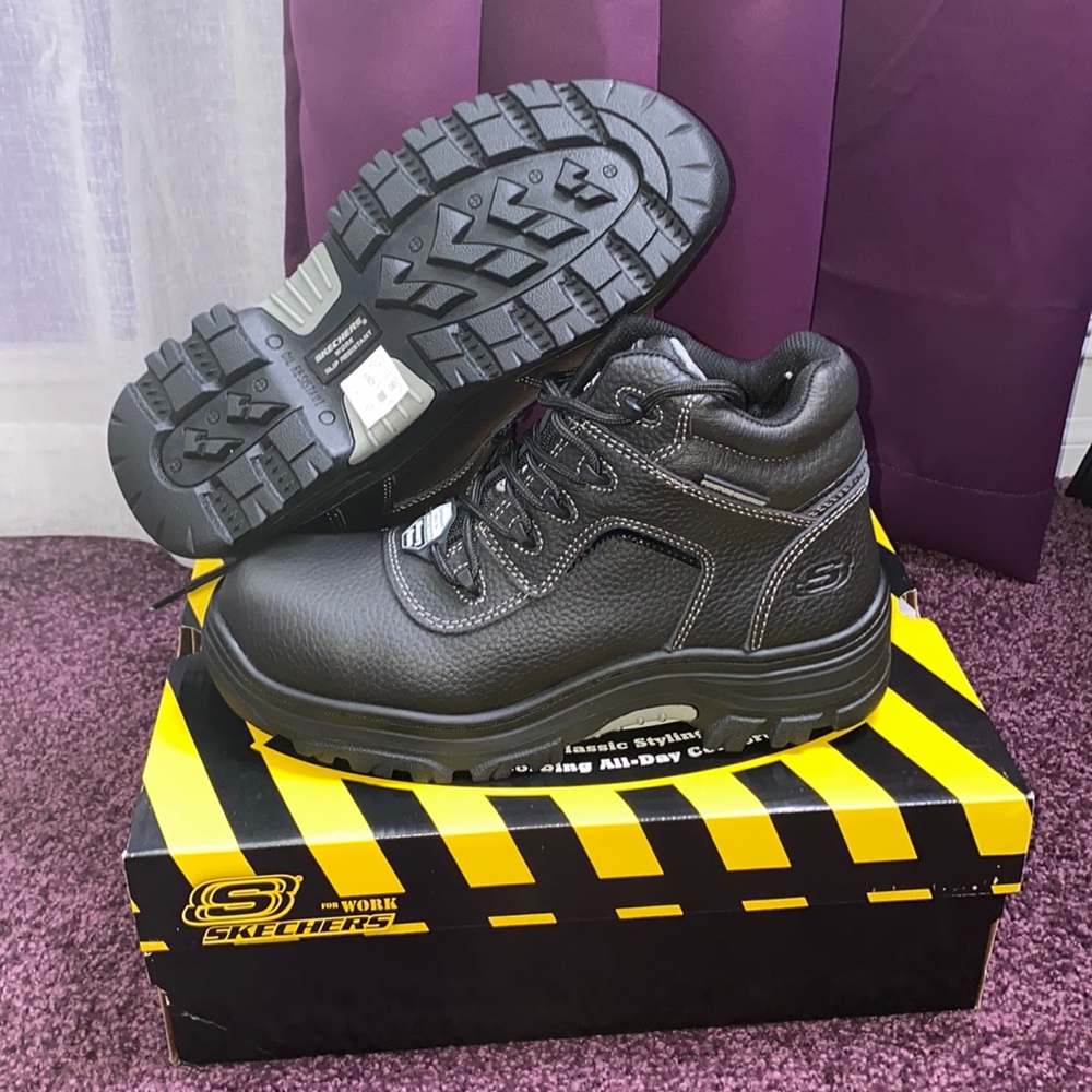 SKECHERS FOR WORK COMPOSITE SAFETY TOE BOOTS SZ 9.5W